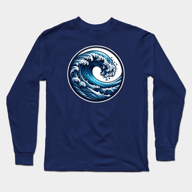 Great wave surf Long Sleeve T-Shirt by DrextorArtist